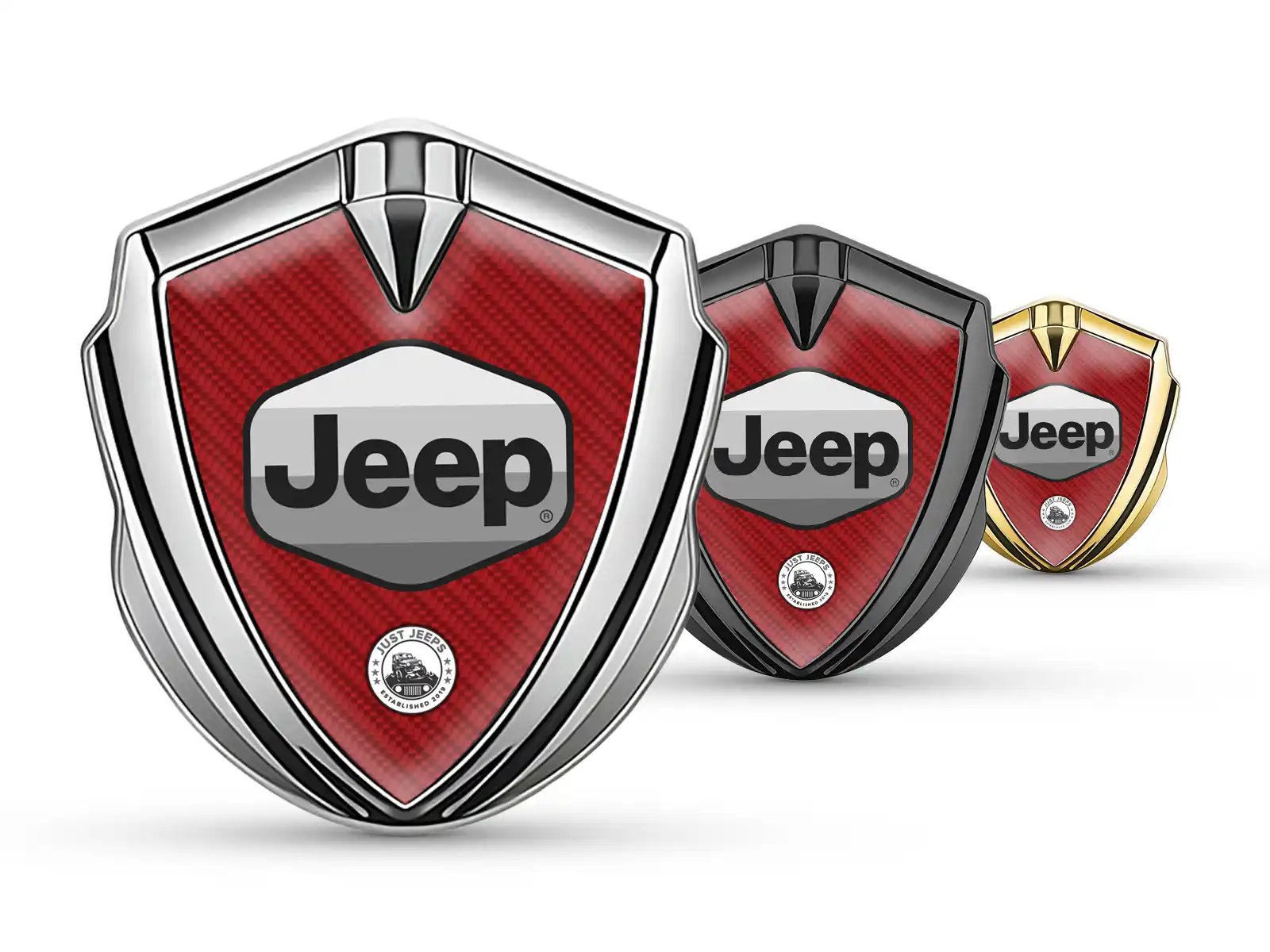 Jeep Metallico Cupolato Emblema Finitura Lussuosa Lega Fine